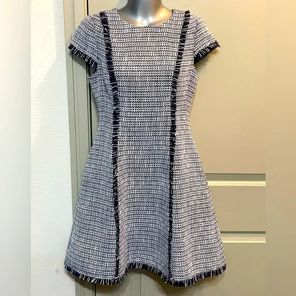 eliza j tweed fit and flare dress ELIZA J TWEED FIT & FLARE DRESS sz 12P